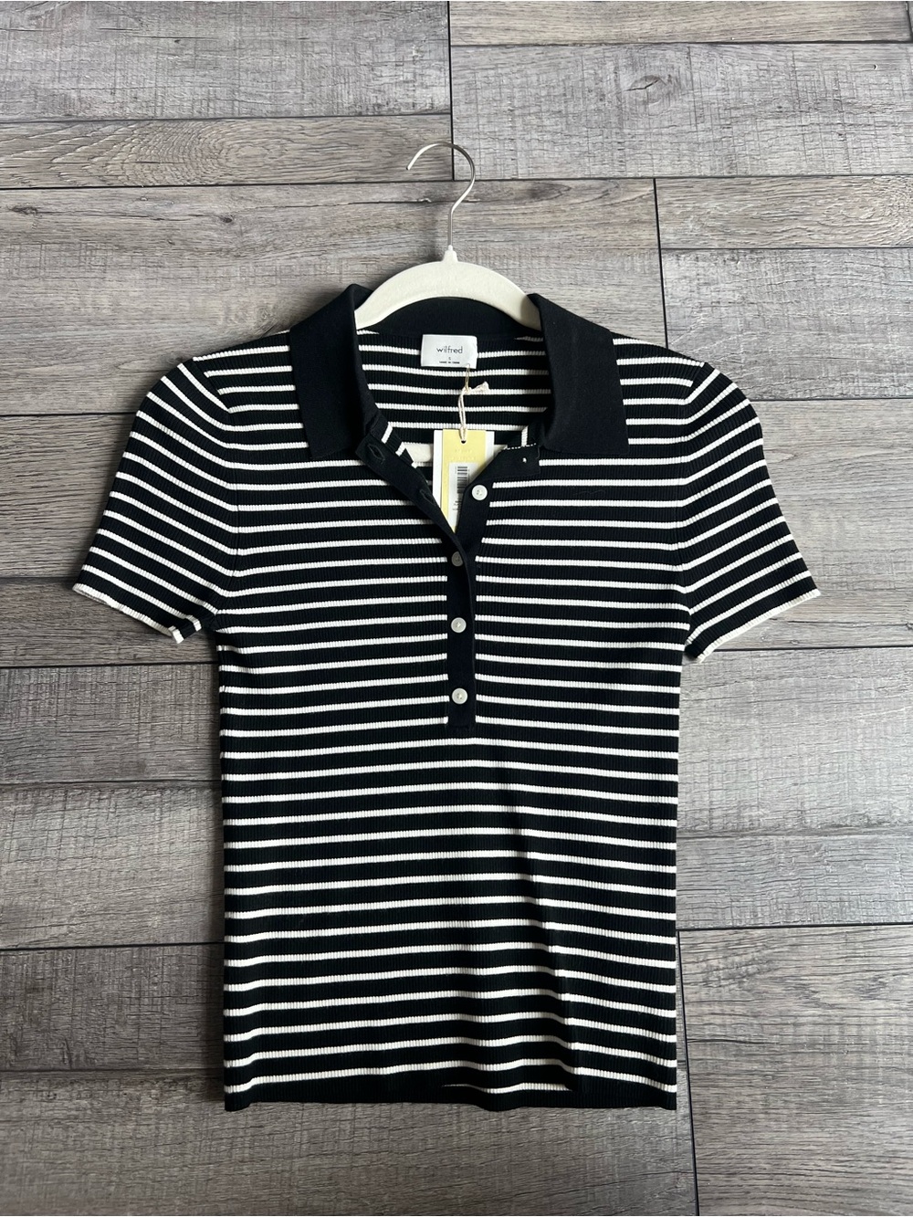 Aritzia Berkeley Black/White Sweater Polo